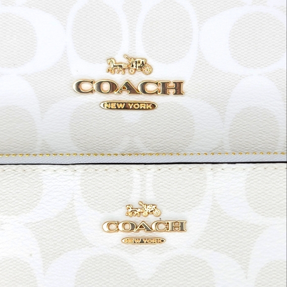 Coach SET 2 PCS Signature Shoulder Bag Purse Handbag + Wallet NWT - Picture 7 of 16